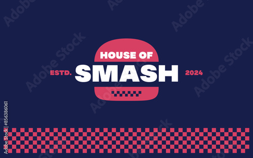 House of Smash Burger Sandwich Classic Logo Branding Template.eps