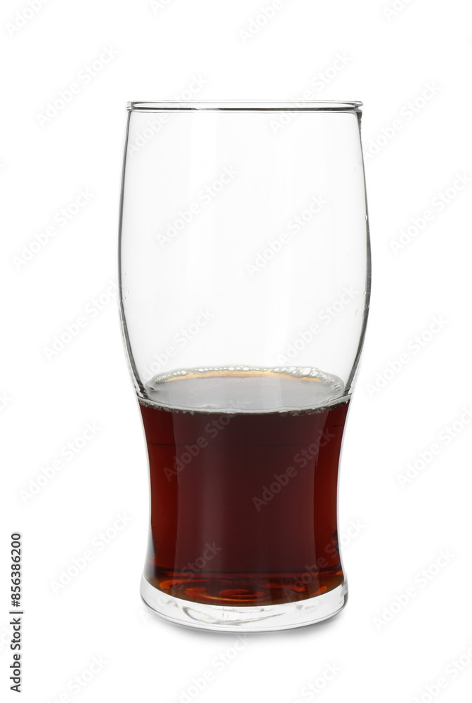 Half full glass of beer isolated on white Half full glass of beer isolated on white