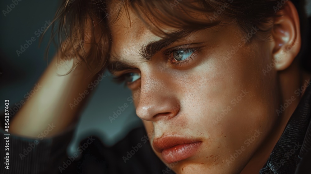 A young, attractive man appears to be disturbed, furious, or depressed as he looks away. the ultimate fan idea A young, attractive man appears to be disturbed, furious, or depressed as he looks away. the ultimate fan idea