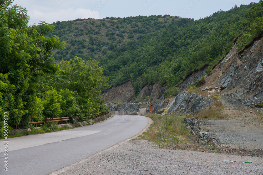 countryside road in a rural area of Kosovo countryside road in a rural area of Kosovo