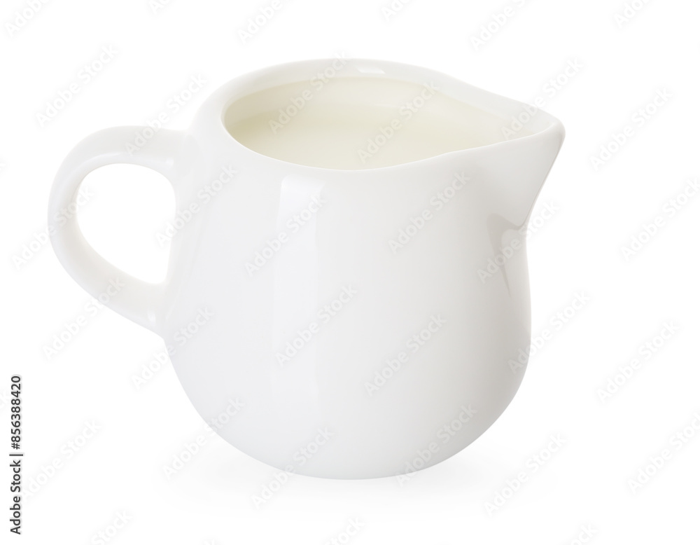 Jug of fresh milk isolated on white Jug of fresh milk isolated on white