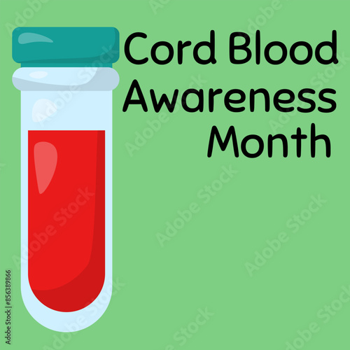 Cord Blood Awareness Month, Simple square banner or poster on a medical theme