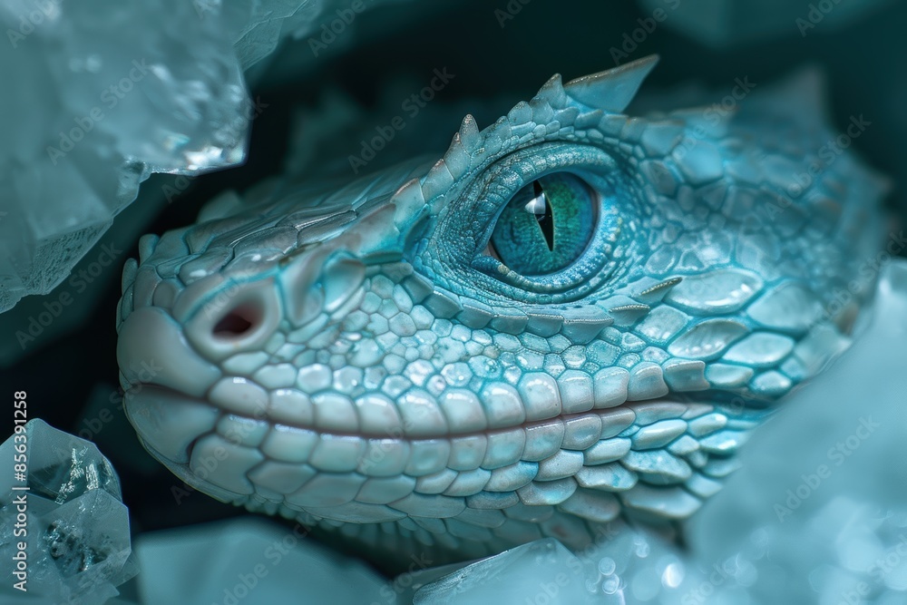 Close-up of a vibrant blue dragon's eye Close-up of a vibrant blue dragon's eye