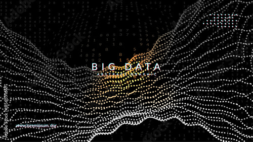 Ai Background. Future intelligence in innovative digits. Cover of dots with a backdrop of velocity. Energy of information in analytical patterns. Digit Background.