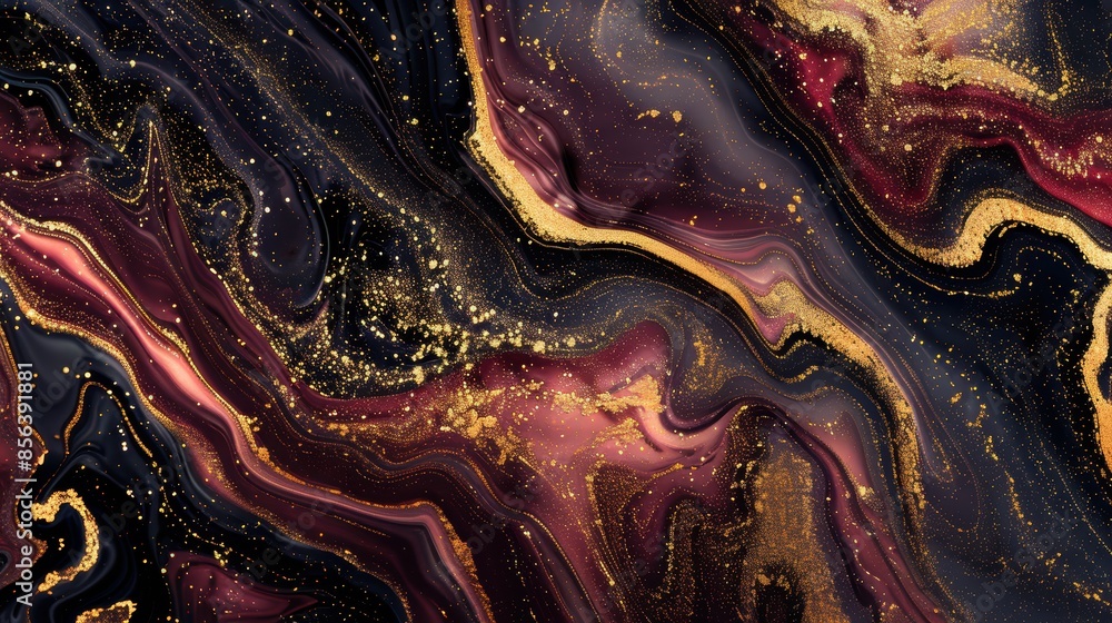 Obraz premium Elegant abstract fluid art background with golden glitter