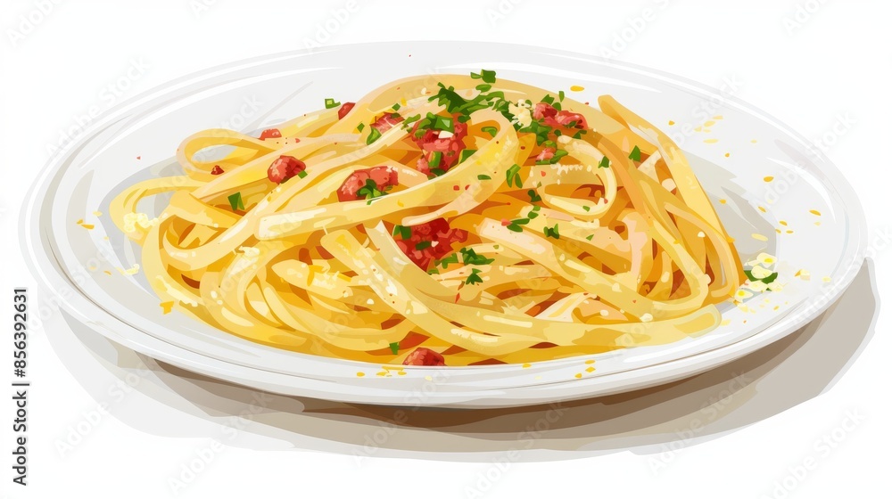 image of pasta carbonara for restaurant menu on white background image of pasta carbonara for restaurant menu on white background