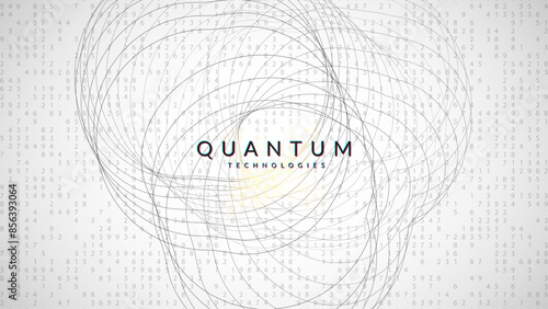 Quantum Background. Intelligence concept: futuristic computer. Velocity of dots in the software cloud. Particles of energy in global information. Artificial Background.