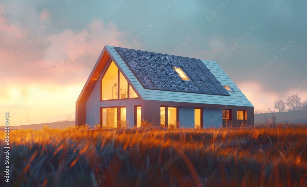 Roof-mounted solar panels for alternative energy. Roof-mounted solar panels for alternative energy.