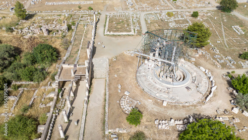 The Epidaurus Ancient Theatre is a theatre in the Greek old city of Epidaurus dedicated to the ancient Greek God of medicine, Asclepius. photo