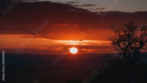 Landscape with sunset