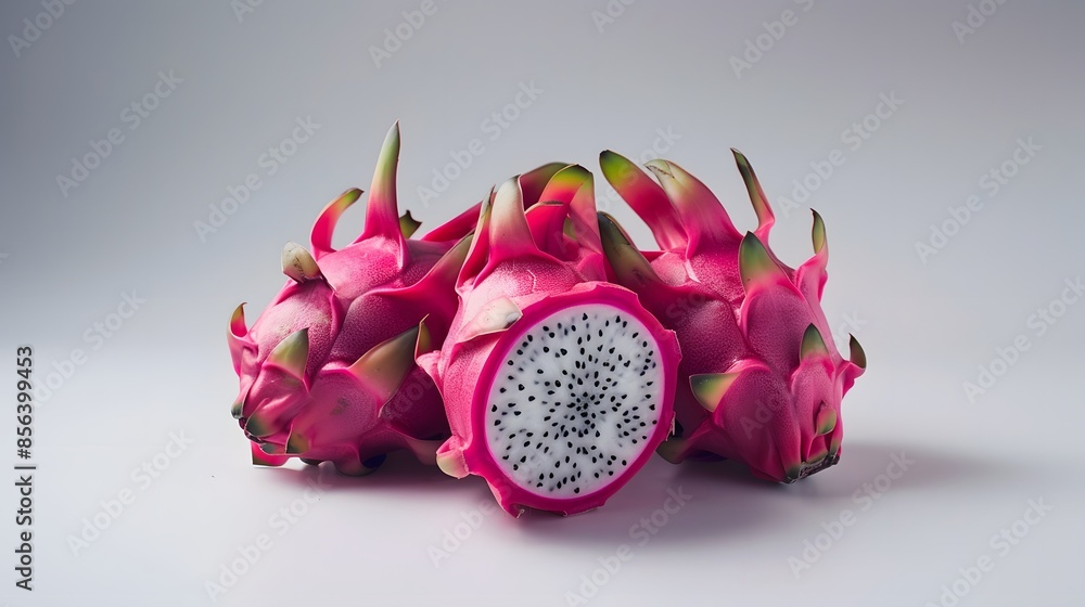 dragon fruit isolated on white background. dragon fruit isolated on white background.