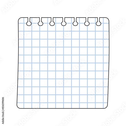 Square shape squared notebook page vector template