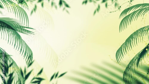 Palm Tree Leaves Background in 4K Resolution	 photo