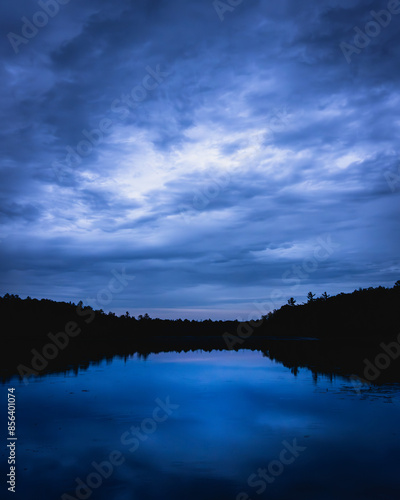 Evening sky reflected in lake