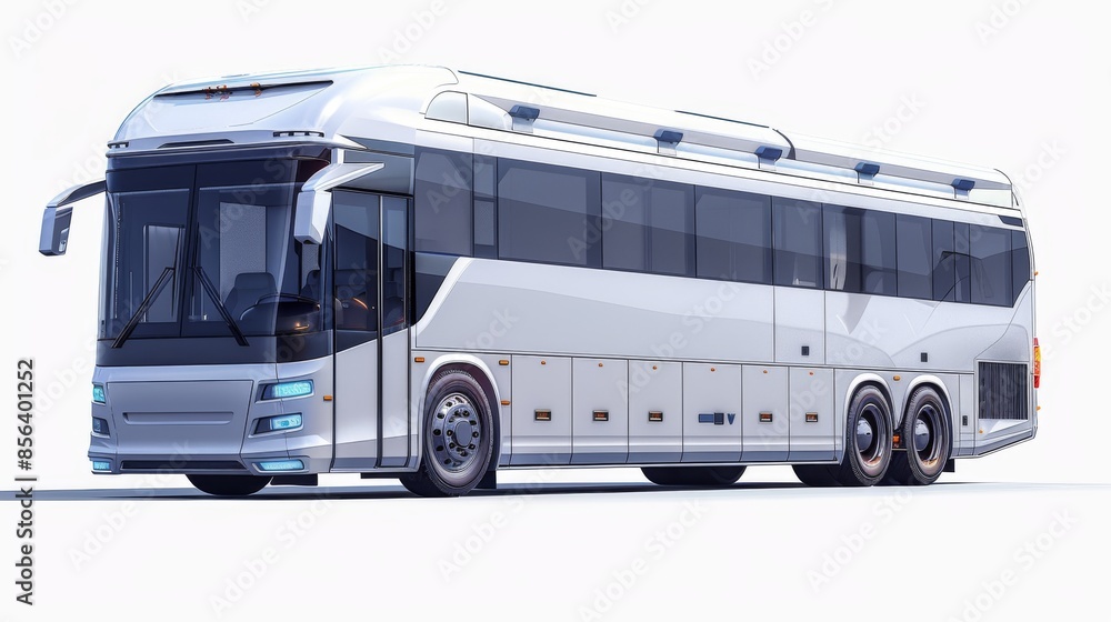 The White Tour Bus PNG Transparent Background Illustration shows a modern tour bus from the front side. The White Tour Bus PNG Transparent Background Illustration shows a modern tour bus from the front side.