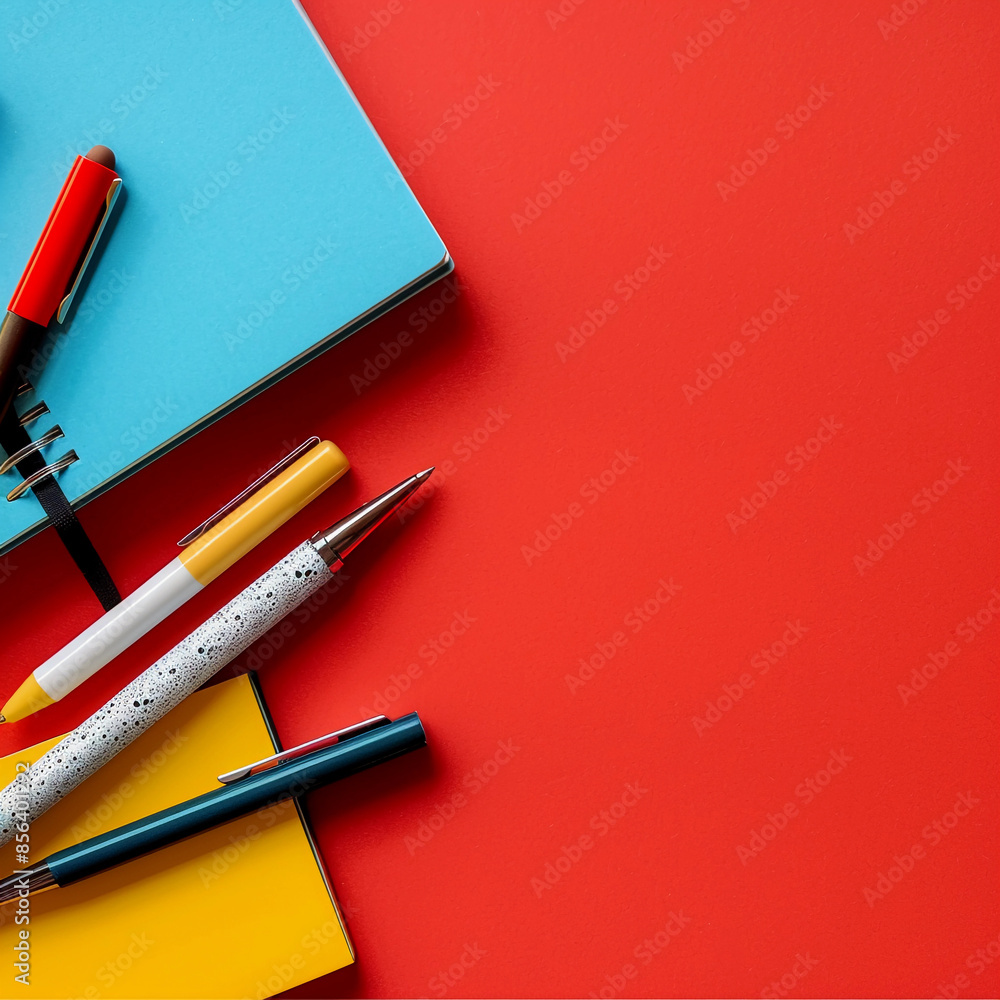 Educational Essentials Layout: Books and Pens on a Rustic Wooden Desk for Inspired Learning Educational Essentials Layout: Books and Pens on a Rustic Wooden Desk for Inspired Learning