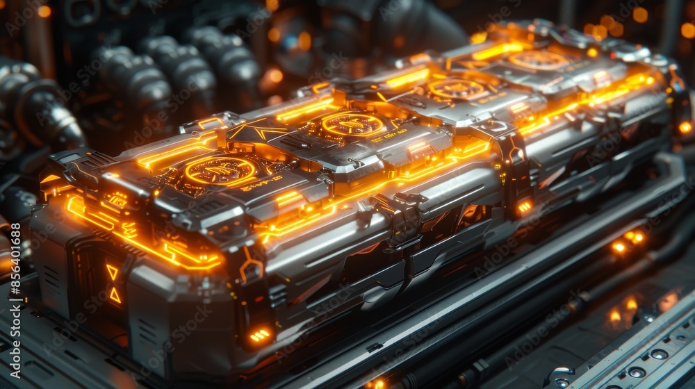 A three-dimensional rendering of the lithium air battery used in electric vehicles. A three-dimensional rendering of the lithium air battery used in electric vehicles.
