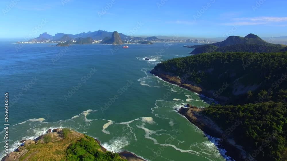 Aerial view of beaches around the world. Piratininga Beach, Niteroi City, Brazil. Aerial view of beaches around the world. Piratininga Beach, Niteroi City, Brazil.