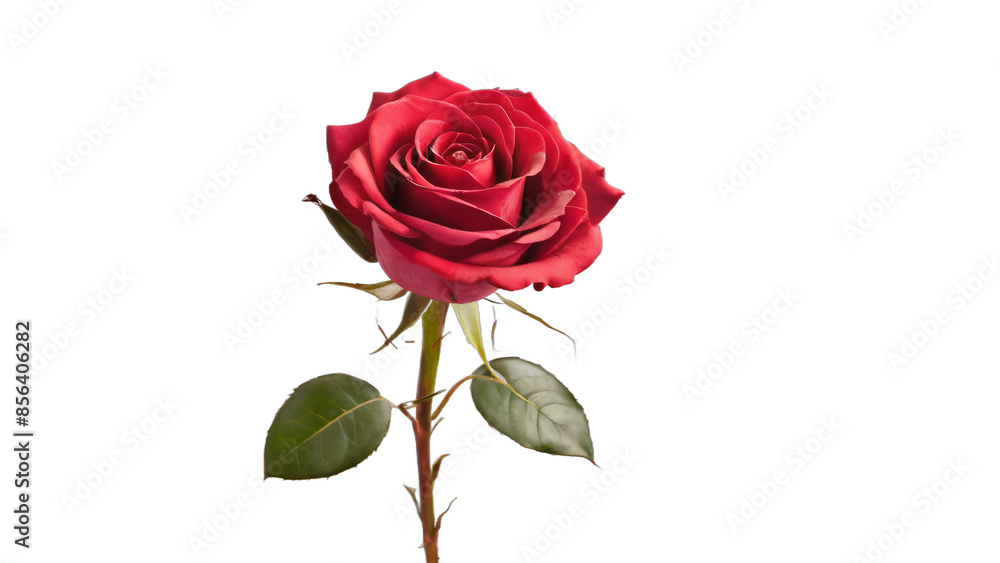 single red rose isolated on white background , transparent png image single red rose isolated on white background , transparent png image