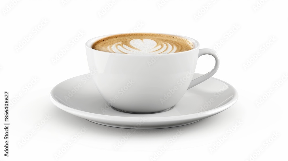 Cup of Coffee with Latte Art, Generative AI Cup of Coffee with Latte Art, Generative AI