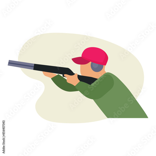 Trap shooting concept icon clipart avatar logtotype isolated vector illustration
