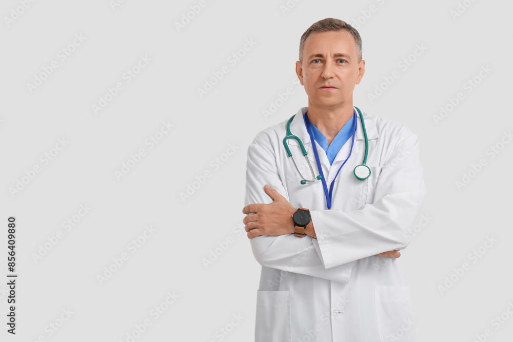 Mature doctor on white background Mature doctor on white background
