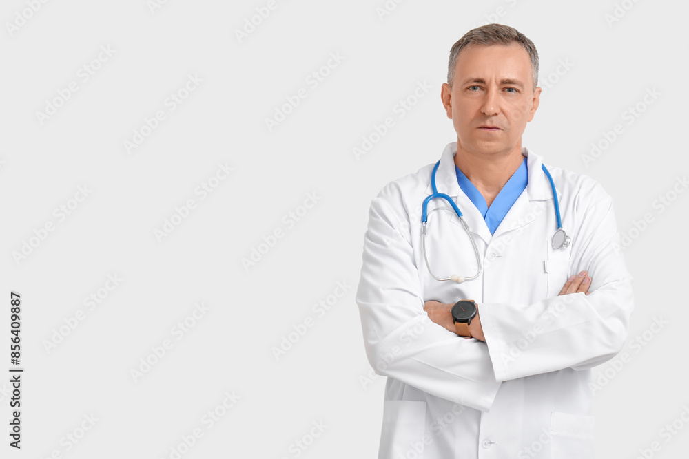 Mature doctor on white background Mature doctor on white background
