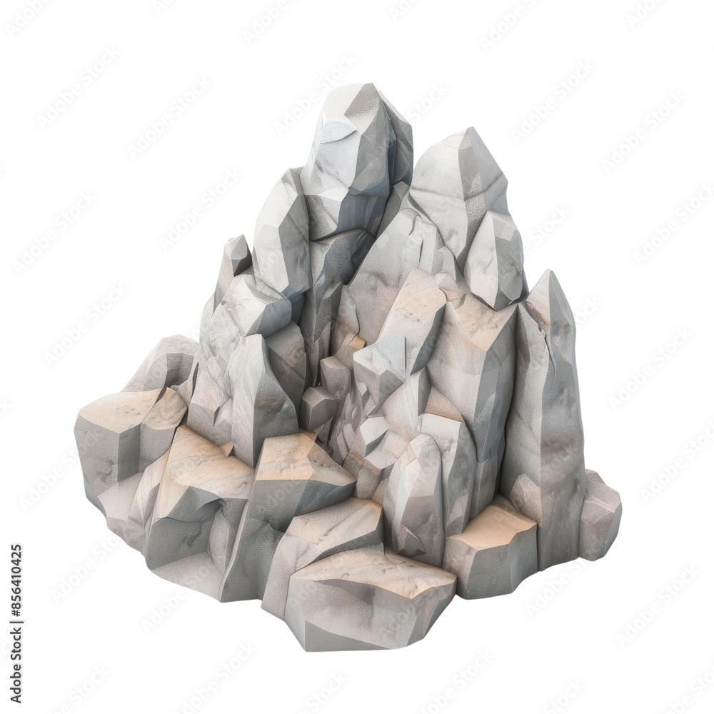 A high-quality, digitally rendered image of a rugged rock formation, perfect for use in 3D modeling, graphics, and design projects. A high-quality, digitally rendered image of a rugged rock formation, perfect for use in 3D modeling, graphics, and design projects.