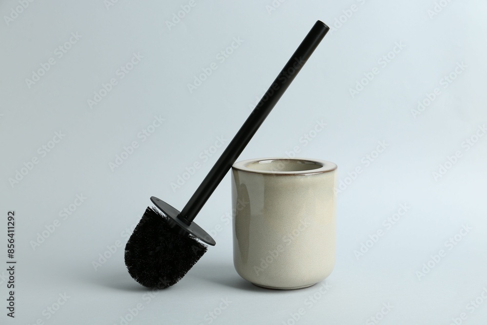 Toilet brush and holder on white background Toilet brush and holder on white background