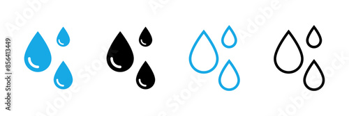 Water drops icon set
