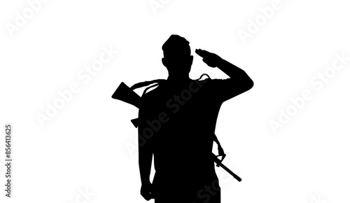 Vector Israeli soldier silhouette with rifle gun