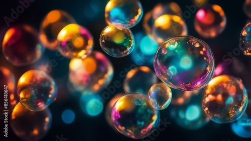 Soap bubbles abstract light illumination