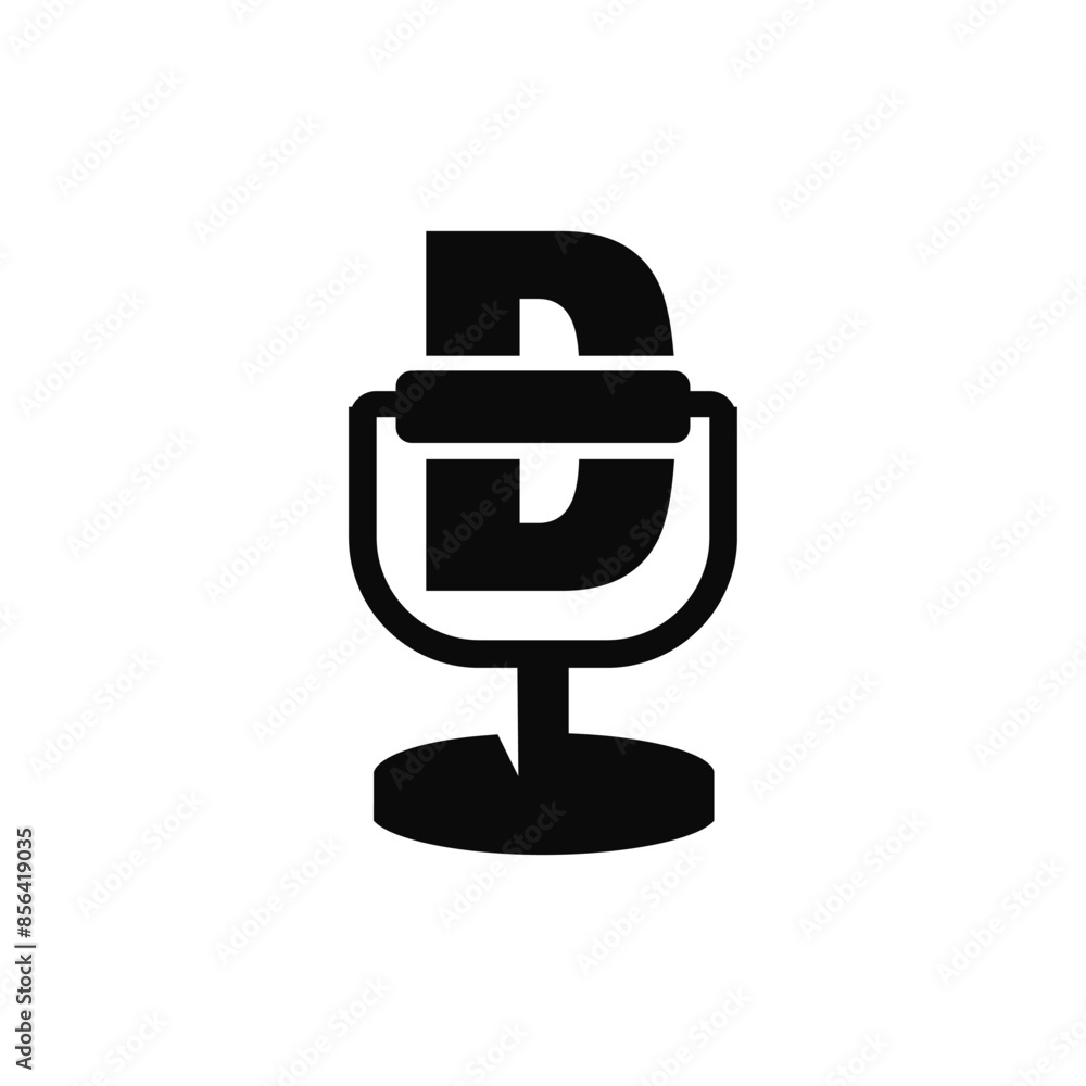 Letter D Podcast Mic logo icon vector template Letter D Podcast Mic logo icon vector template