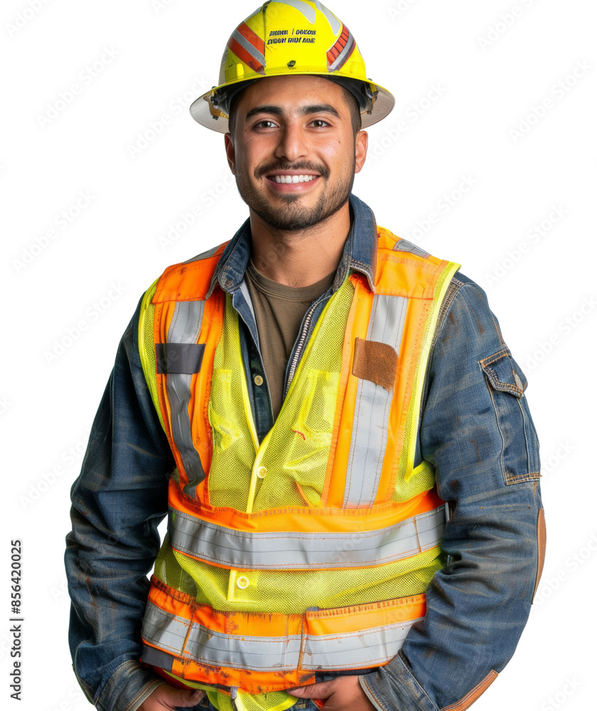 Confident Construction Worker in Safety Gear