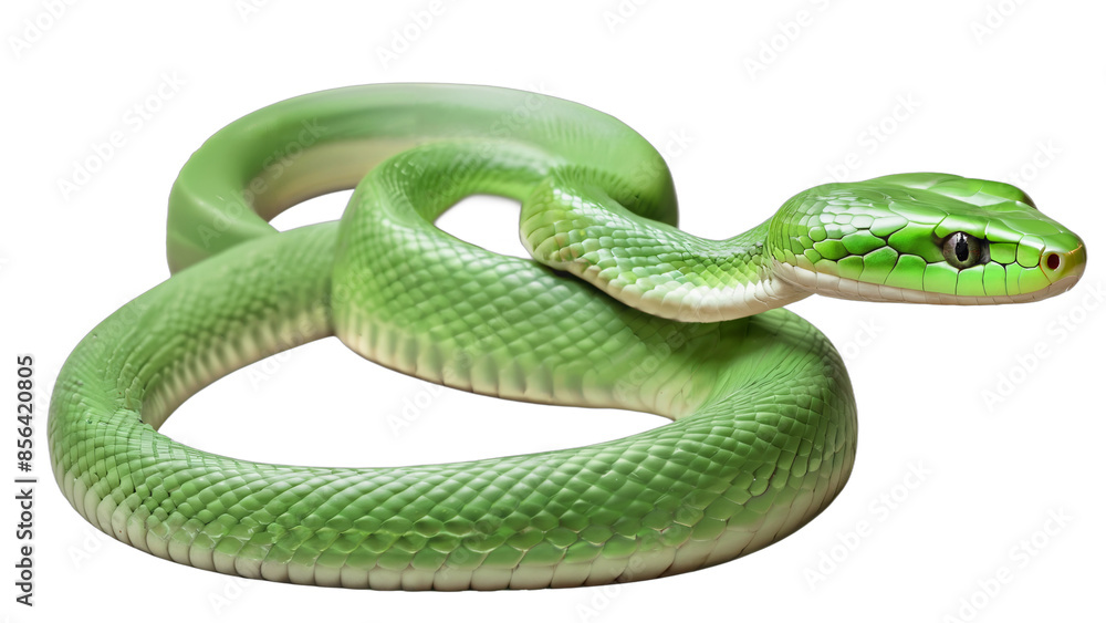 green snake isolated on white background , transparent png image green snake isolated on white background , transparent png image