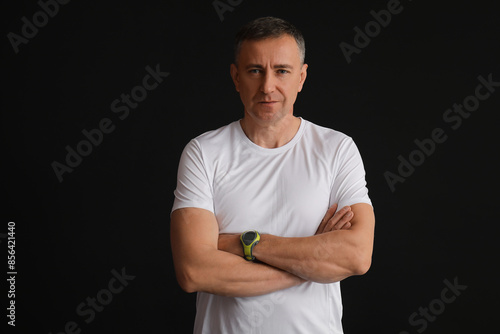 Portrait of sporty middle-a...