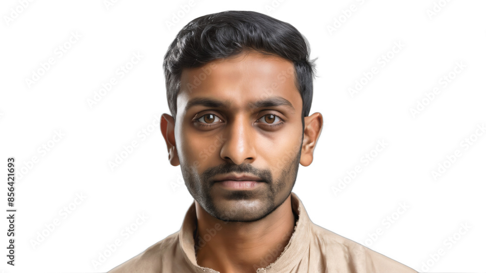 portrait of a indian man isolated on white background , transparent png image