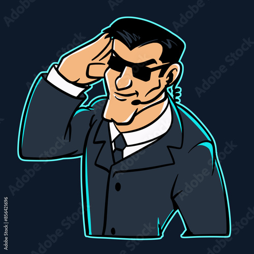 Security Guard Mascot Cartoon Man Vector