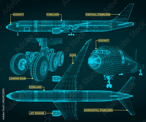 Civil airliner blueprints
