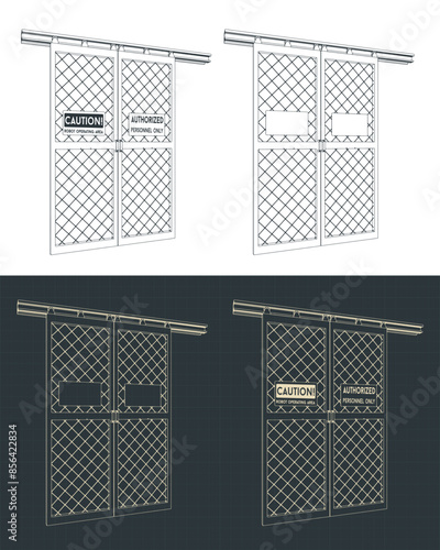 Industrial safety door blueprints