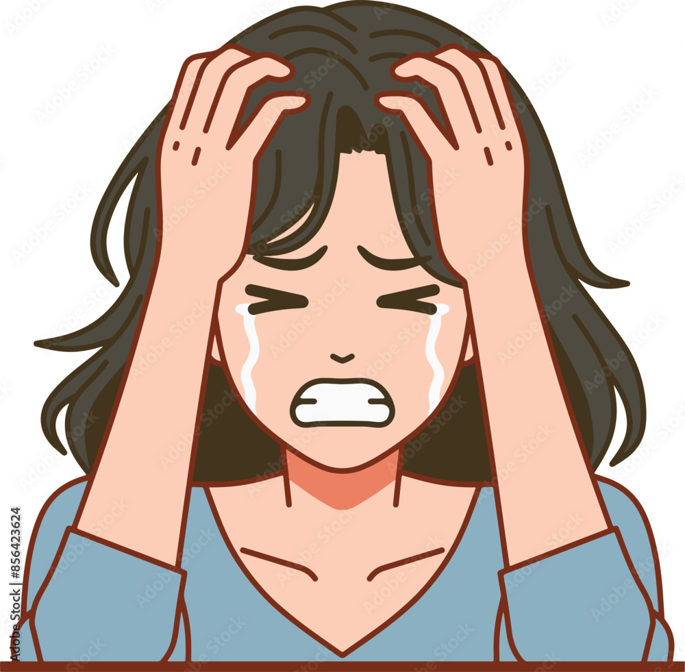 Frustrated girl cartoon illustrations Frustrated girl cartoon illustrations