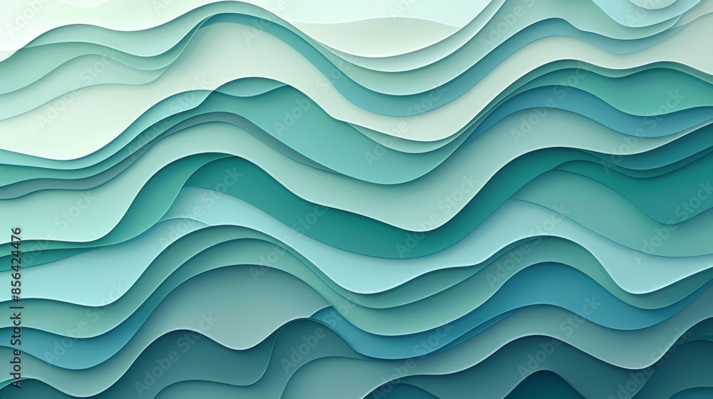 Abstract Wavy Layered Background, Generative AI Abstract Wavy Layered Background, Generative AI