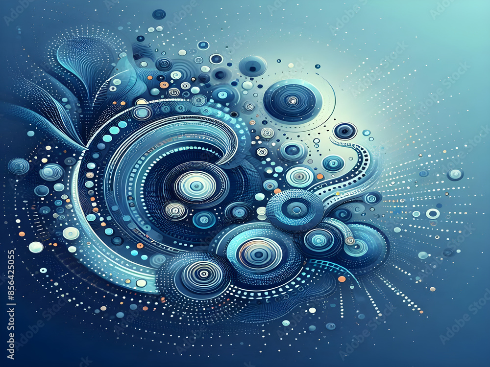 A blue abstract background with dots Shiny blue abstraction A blue abstract background with dots Shiny blue abstraction