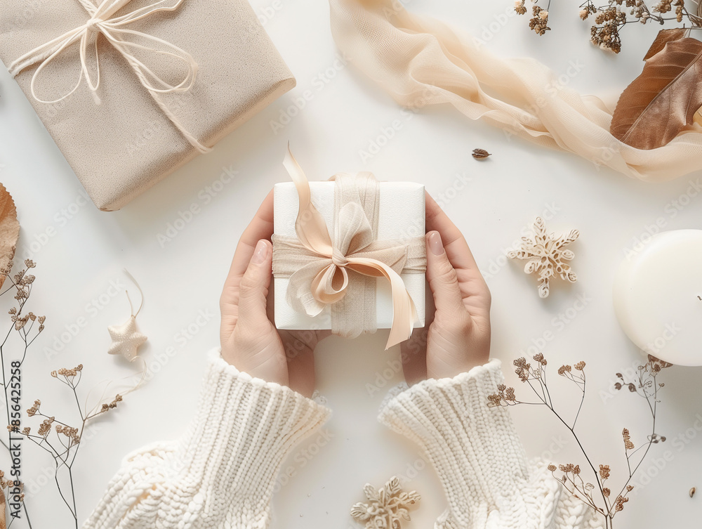 Christmas Gift Box for a Festive Holiday Background Christmas Gift Box for a Festive Holiday Background