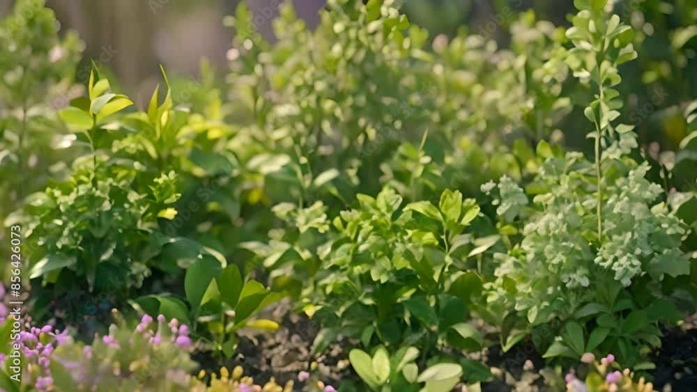 Lush Green Herb Garden in Sunlight with Ai generated.
Lush Green Herb Garden in Sunlight with Ai generated.