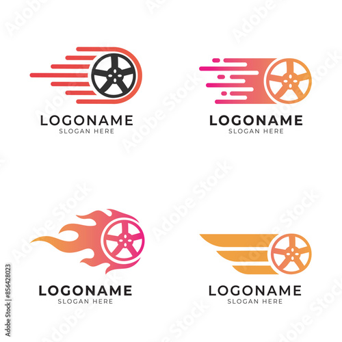 rims speed icon logo set