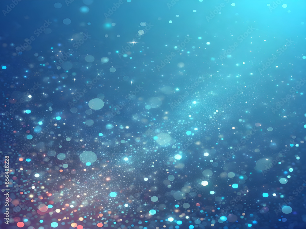 Fototapeta premium A blue abstract background with dots Shiny blue abstraction