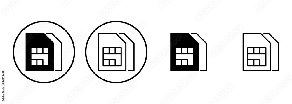 Sim card icon set. dual sim card icon vector Sim card icon set. dual sim card icon vector