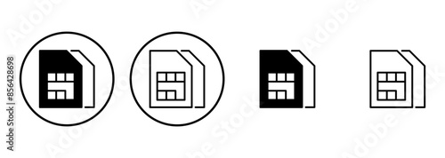 Sim card icon set. dual sim card icon vector