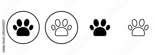 Paw icon set. paw print icon vector. dog or cat paw